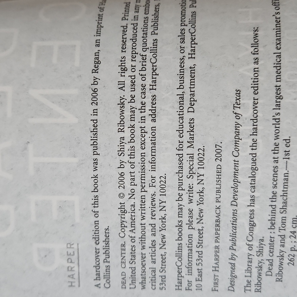 Dead Center Book - Picture 3 of 3